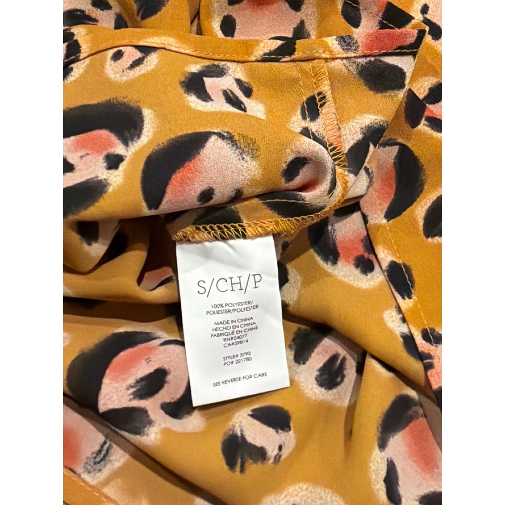 Cabi Prowl Top 3792 Sunset Leopard Animal Print Sleeveless V-Neck Blouse Small - Picture 5 of 5